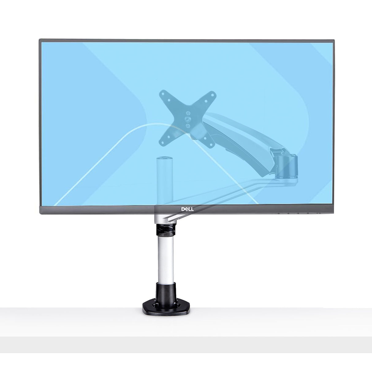 StarTech.com Monitor Desk Mount For 27in 16:9 or 30in 21:9 Ultrawide Screens, VESA 75x75/100x100, Tool-Less Arm Adjustments, C-Clamp/Grommet, Spring-Assisted Arm