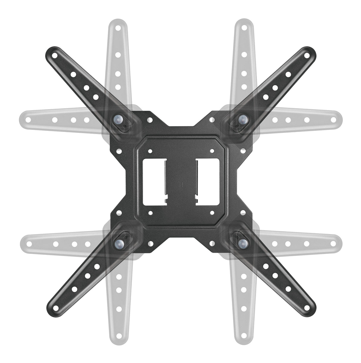 Manhattan Wall Mount for TV & Monitors (Full Motion), For screens 32" to 55", VESA compatability: all between 100x100mm and 400x400mm - check the dimensions of the four mounting holes on back of screen to ensure it fits, Max 30kg, Black, Bracket