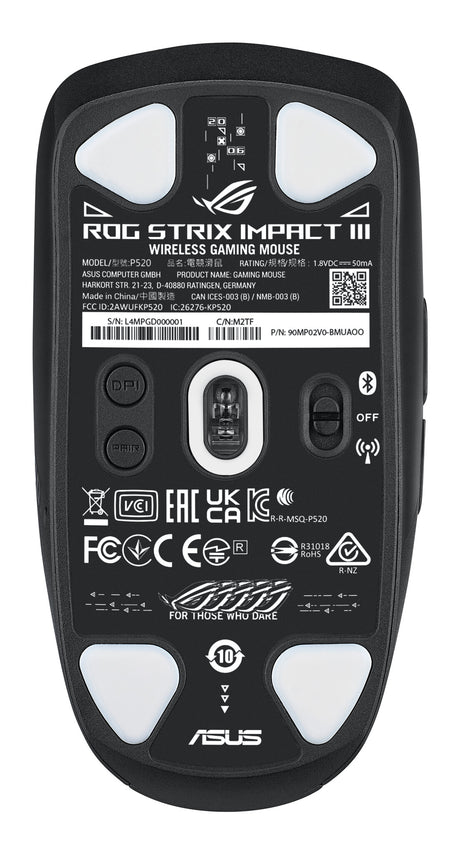 ASUS ROG Strix Impact III Wireless mouse Ambidextrous RF Wireless + Bluetooth Optical 36000 DPI