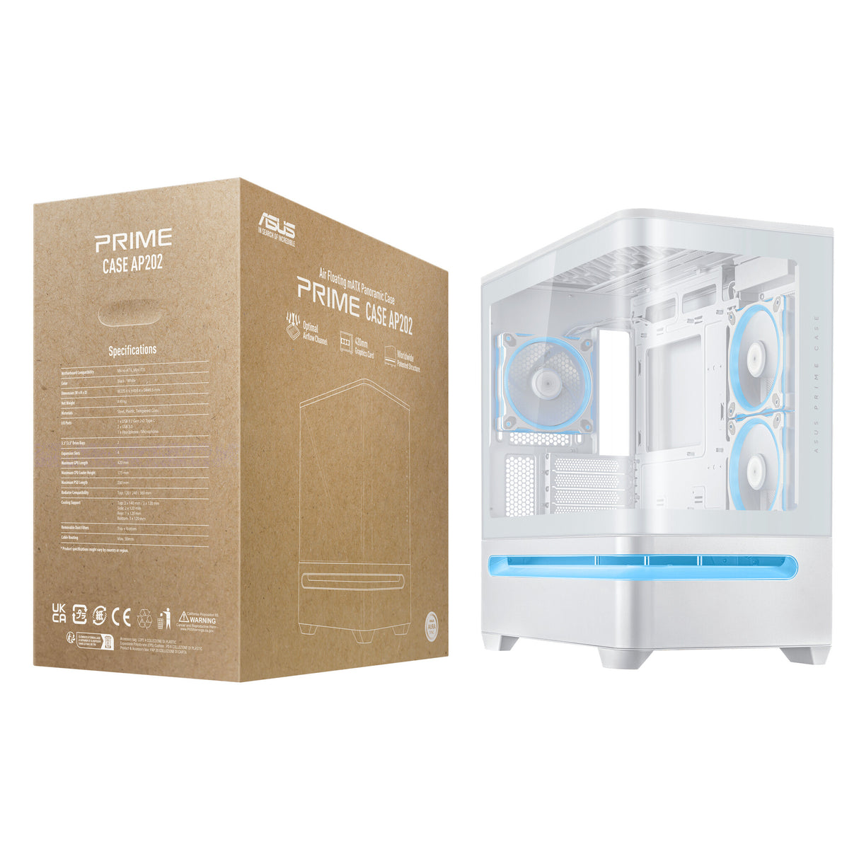 ASUS PRIME AP202 ARGB Midi Tower White