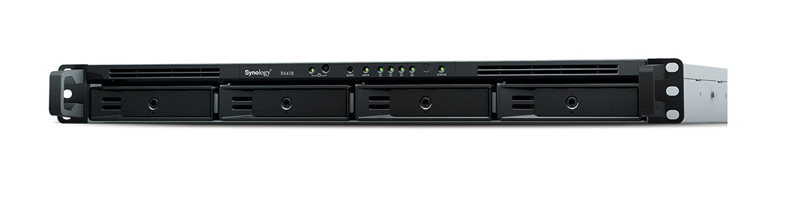 Synology RX418 disk array 0 TB Rack (1U) Black, Grey