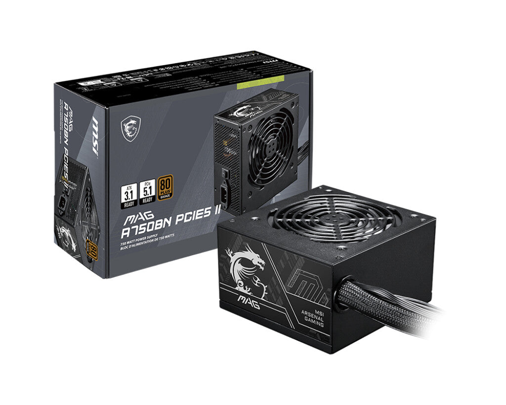 MSI MAG A750BN PCIE5 II power supply unit 750 W 24-pin ATX ATX Black