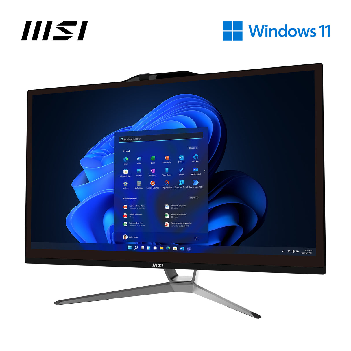 MSI Pro AP222T 13M Intel Pentium Gold G7400 All in One PC, (4GB RAM, 128GB SSD, Windows 11PRO), 21.5 Inch 10-point touch Screen/UHD Graphics/Type-C/COM Port/Dual LAN/HDMI/WiFi 5/BT 5.1/VESA/SD Card Reader