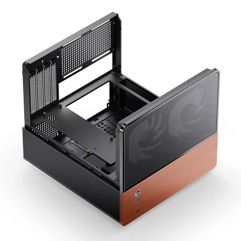 Jonsbo V12 BLACK computer case Black, Wood