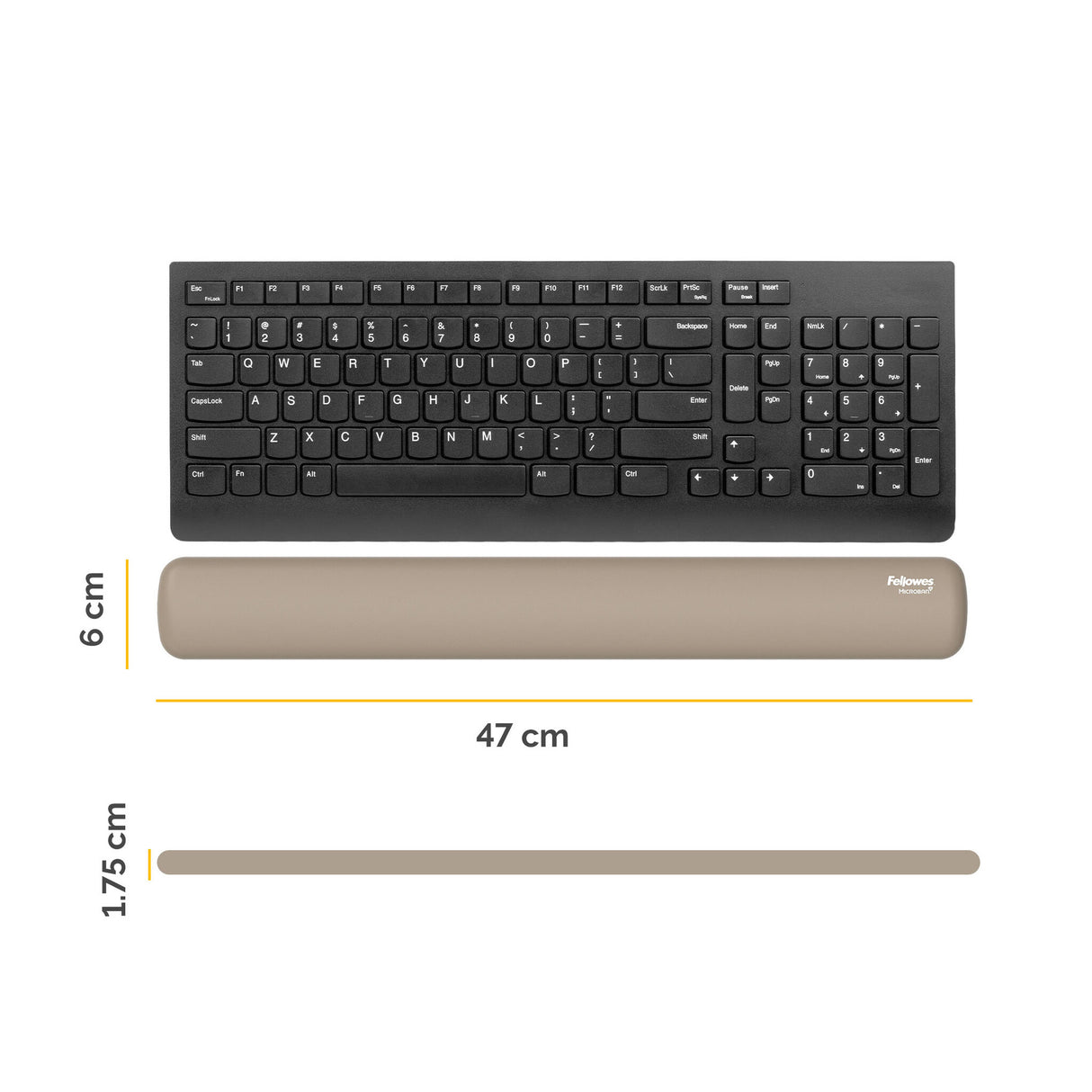 Fellowes Keyboard Wrist Rest Breyta Keyboard Wrist Support with Antibacterial Protection Ergonomic Wrist Support Sand