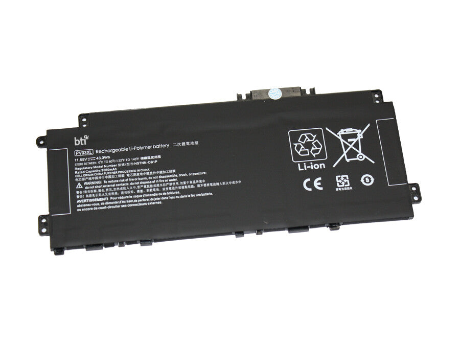 BTI 43.3 3 cell PV03043XL compatible battery for HP PAVILION X360 14-DW0146TU PAVILION X360 14-DW0145TU PAVILION X360 14-DW0144TU