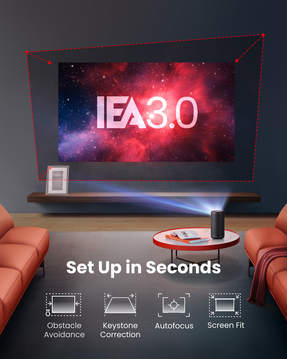 Anker Nebula Capsule 3 Standard throw projector 200 ANSI lumens DLP 1080p (1920x1080) Black, Red