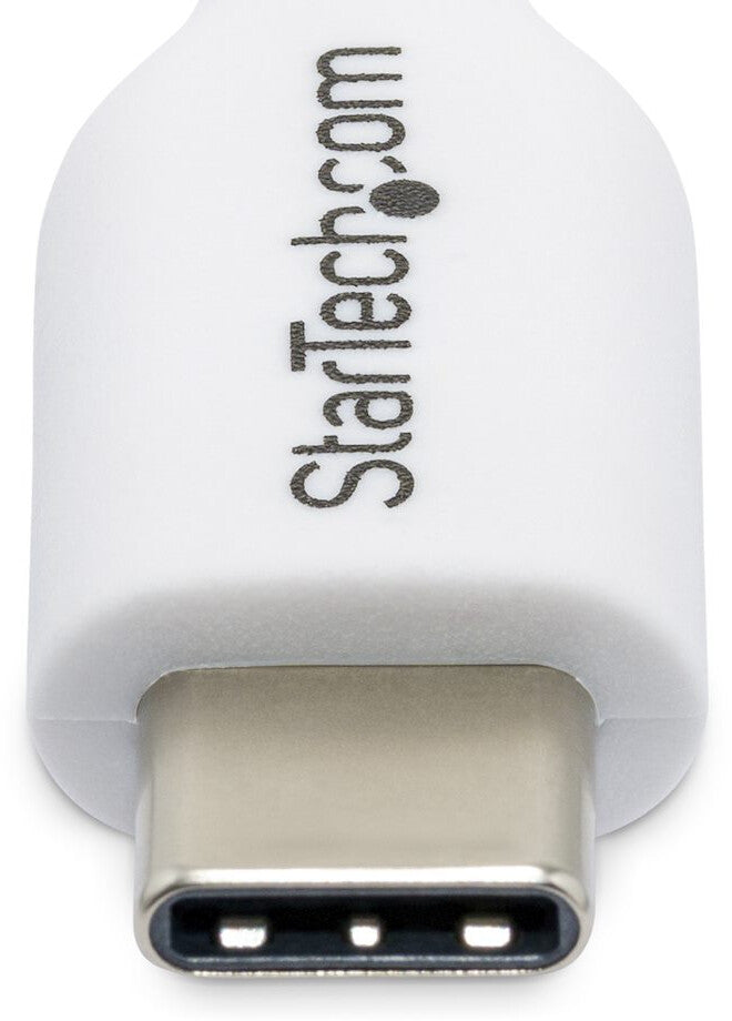 StarTech.com 1m (3.3ft) White USB-C Charging Cable, USB C Cable, USB 2.0 Type-C Laptop Charger Cord, 60W 3A Power Delivery, TPE Jacket, USB-C Data Transfer Cable, M/M