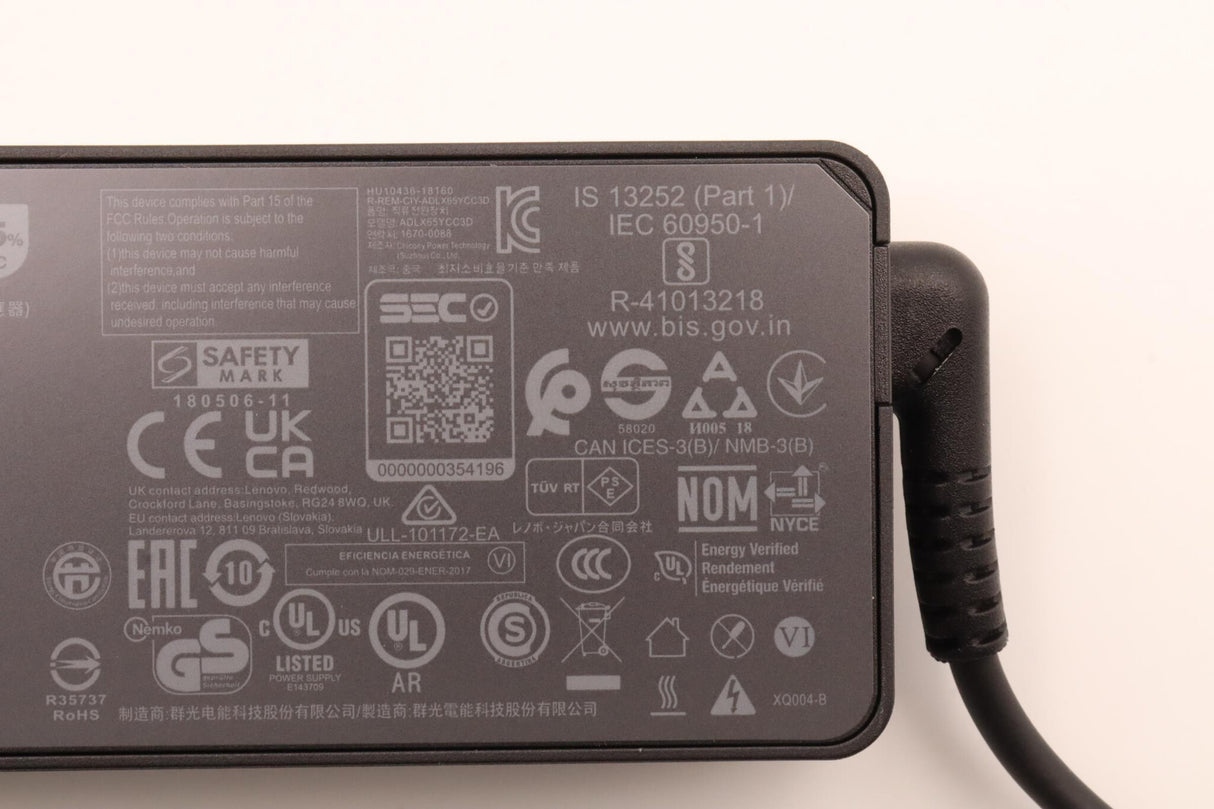 Lenovo 5A10W86254 power adapter/inverter Indoor 65 W Black