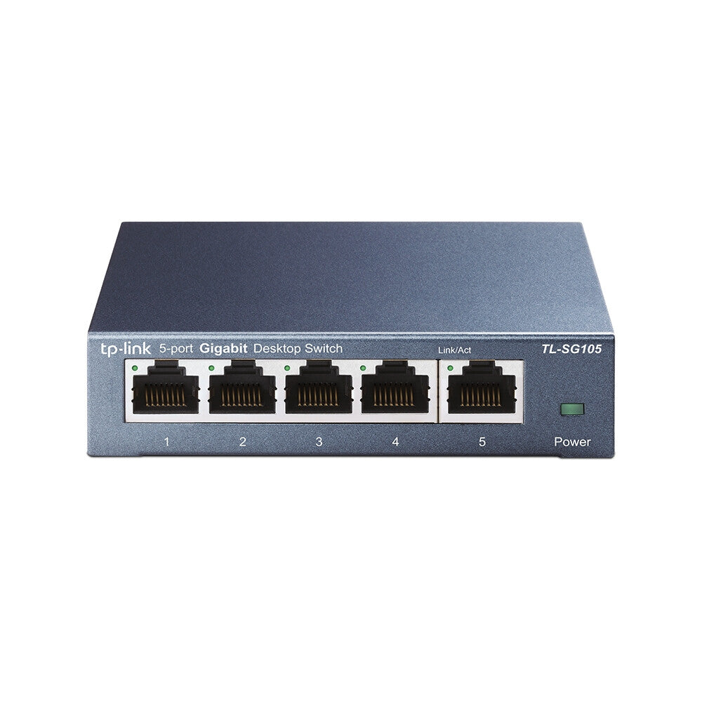 TP-LINK (TL-SG105) Switch de Escritorio No Administrable Gigabit de 5 Puertos, Caja de Acero