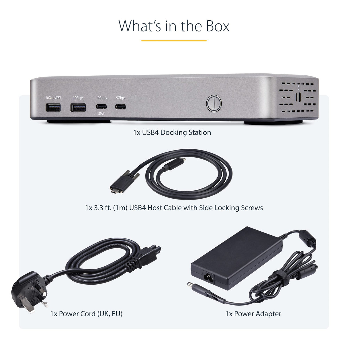 StarTech.com Dual-Monitor USB4 Docking Station, Dual 4K 120Hz or Single 8K 60Hz HDMI, 100W Laptop Charging, 2.5GbE, USB-C Multi-Monitor Dock, Driverless