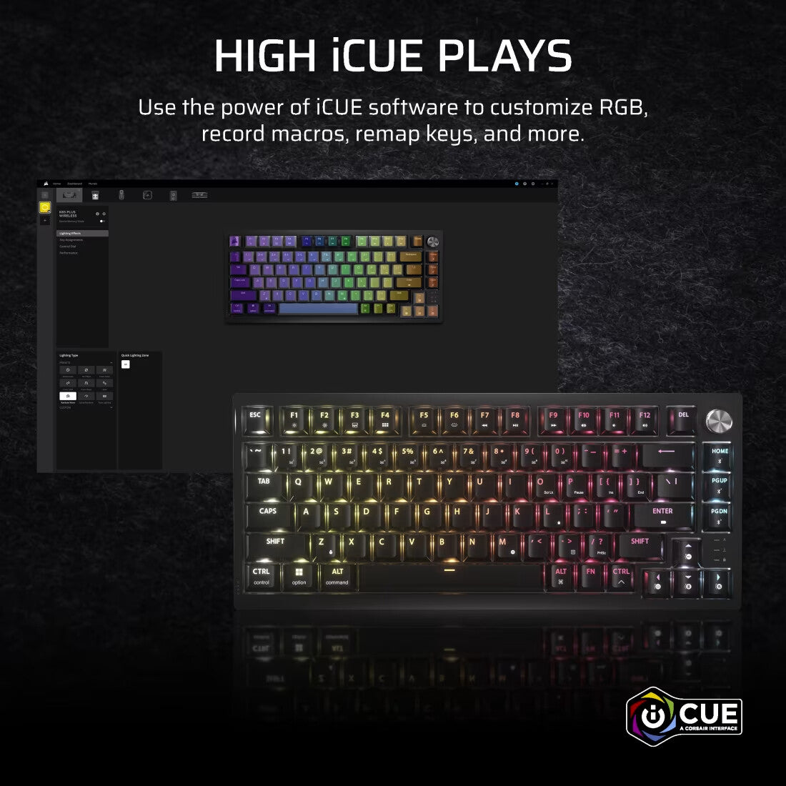 Corsair K65 PLUS WIRELESS keyboard Gaming RF Wireless QWERTY UK English Black