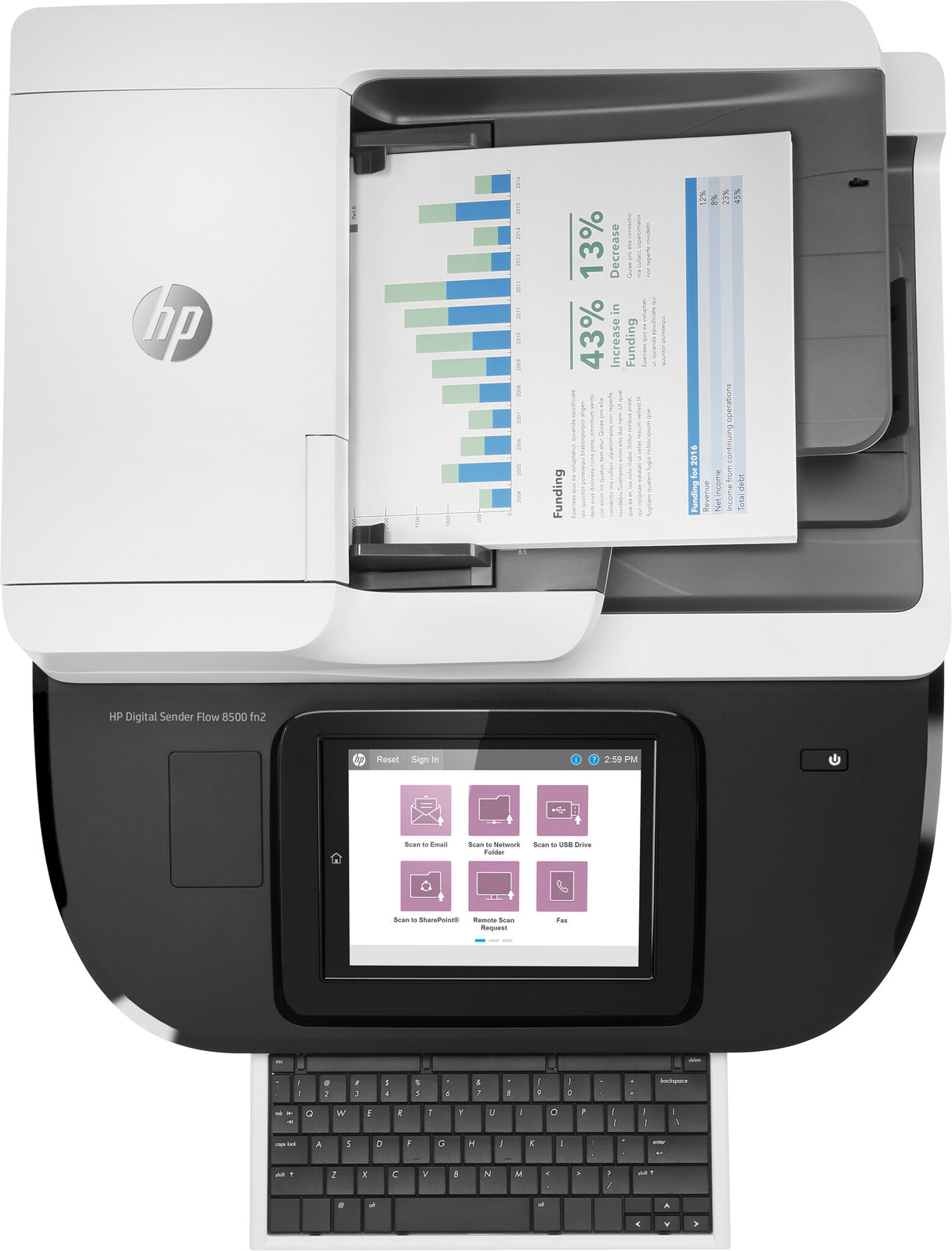 HP Flow 8500 fn2 Flatbed & ADF scanner 600 x 600 DPI