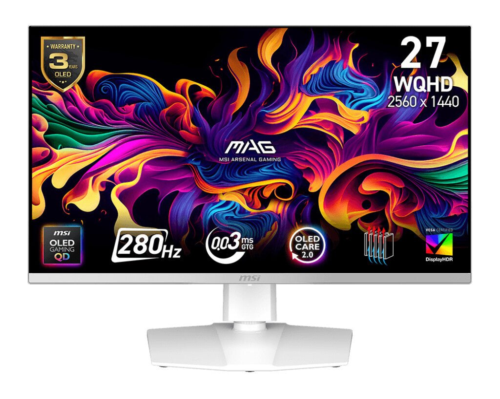 MSI MAG 272QPW QD-OLED X28 computer monitor 67.3 cm (26.5") 2560 x 1440 pixels Wide Quad HD White