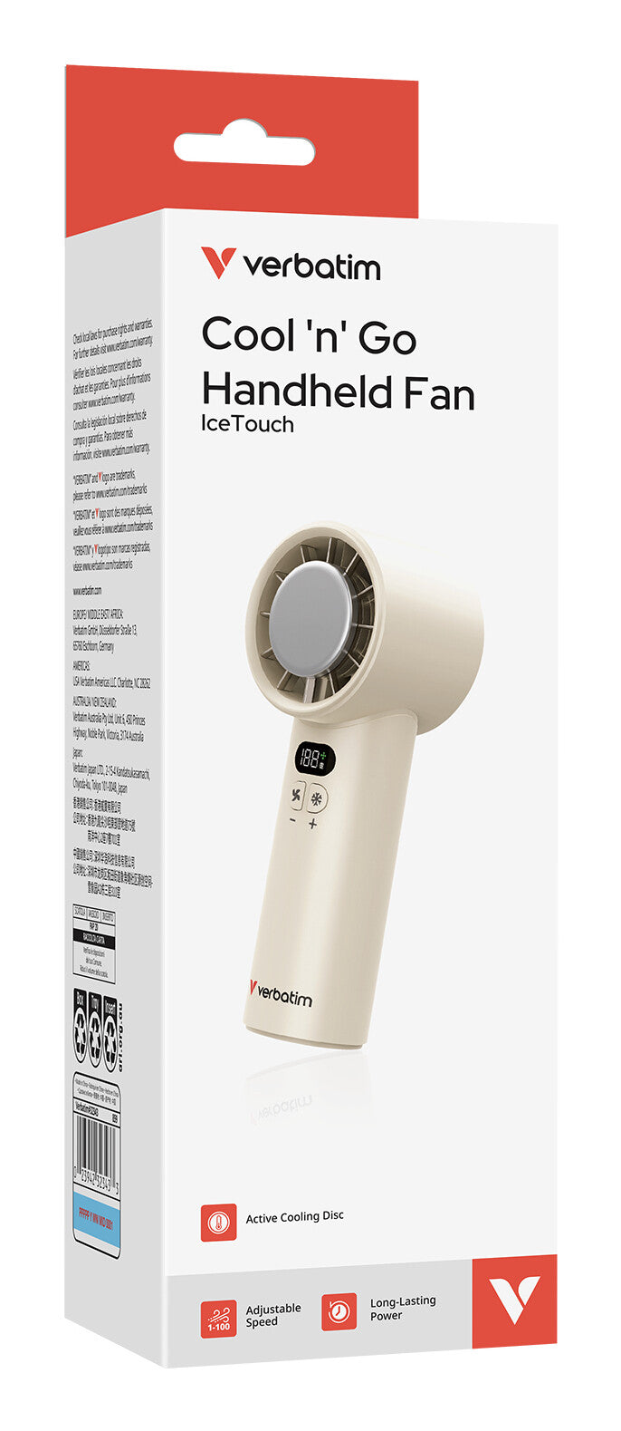 Verbatim Cool’n’Go IceTouch Handheld Fan White/Silver