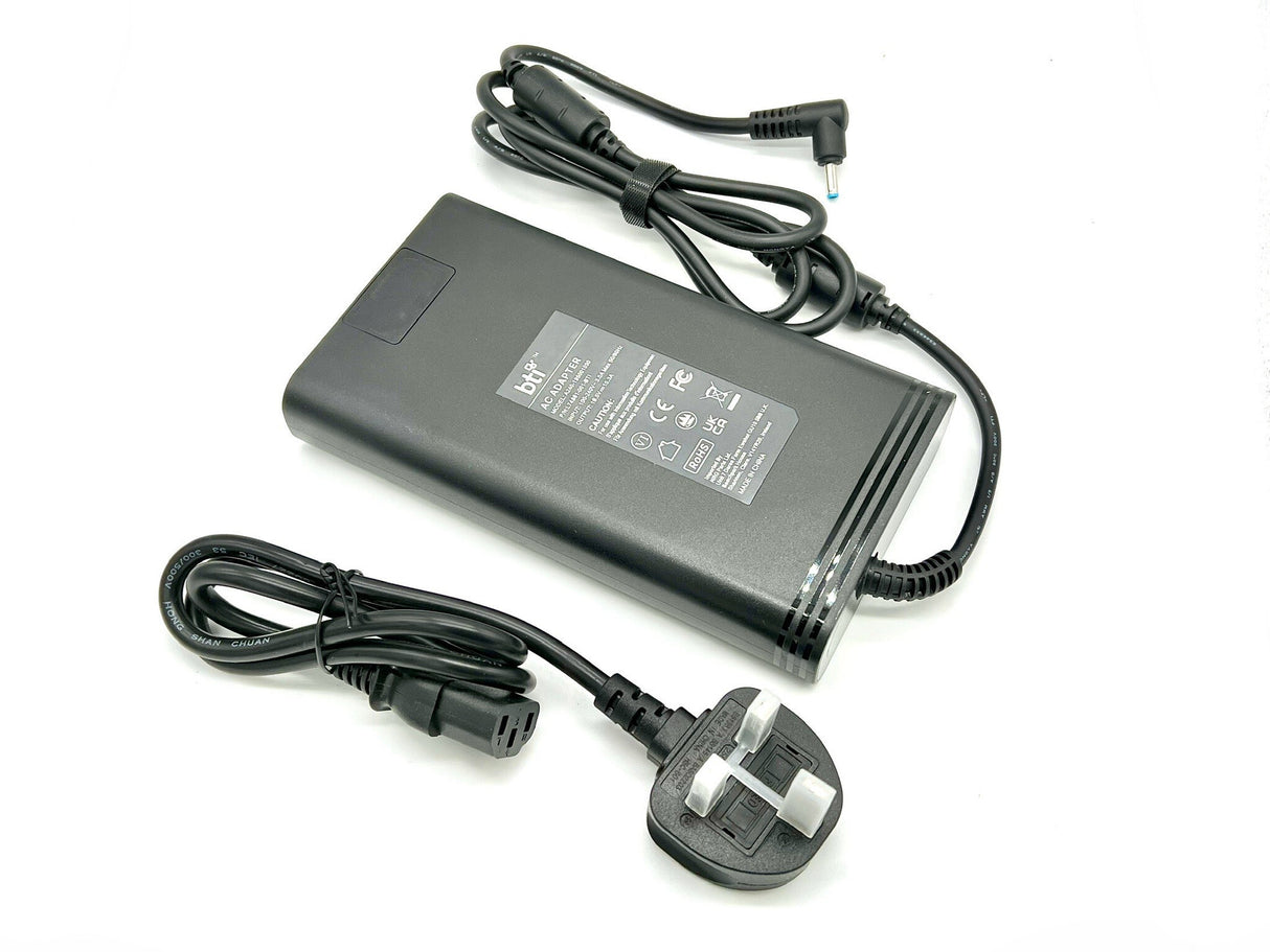 BTI 200W AC Adapter for HP Envy 15-EP HP Gaming Laptop 15 16 Zbook 15 G5 G6 with 4.5mm x 3.0mm connector. UK power cable