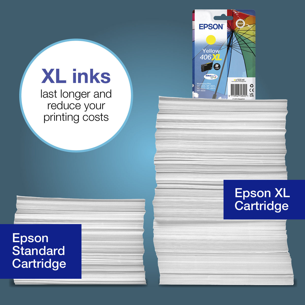 Epson Singlepack Yellow 406XL Umbrella DURABrite Ultra Ink