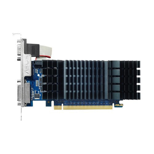 Asus GT730, 2GB DDR5, PCIe2, VGA, DVI, HDMI, silencioso, perfil bajo (soporte incluido)