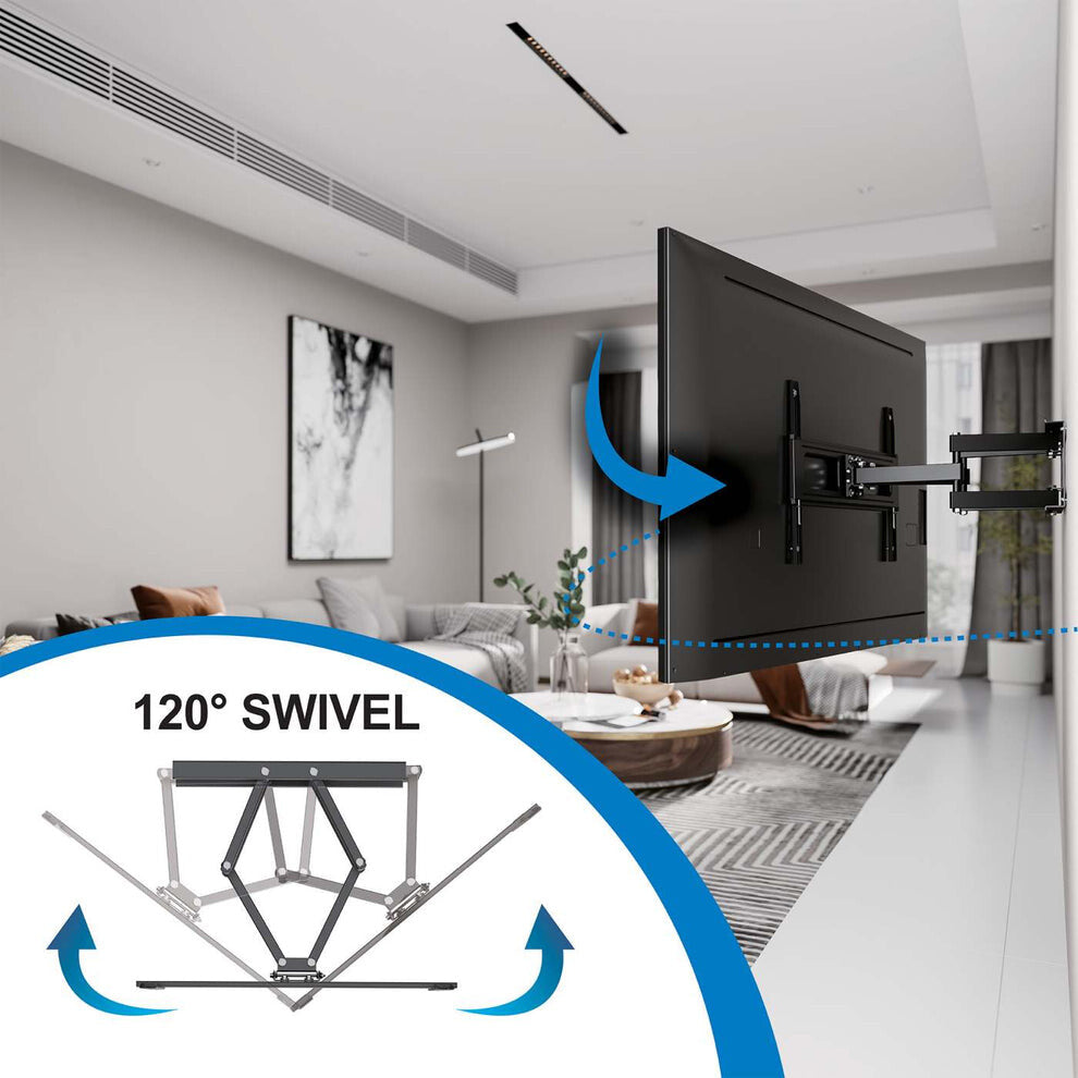 Manhattan Outdoor Wall Mount for TV & Monitors (Full Motion), For screens 37" to 65", VESA compatibility: all between 200x200mm to 600x400mm - check the dimensions of the four mounting holes on back of screen to ensure it fits, Max 50kg, Weatherproof, Bra