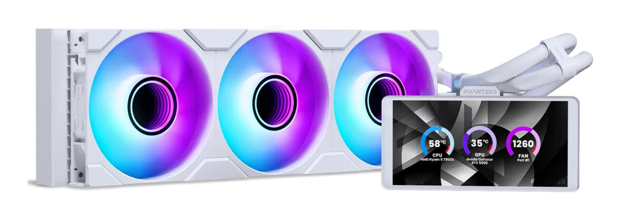 Phanteks Glacier One 360M25 LCD Processor All-in-one liquid cooler 12 cm White 1 pc(s)