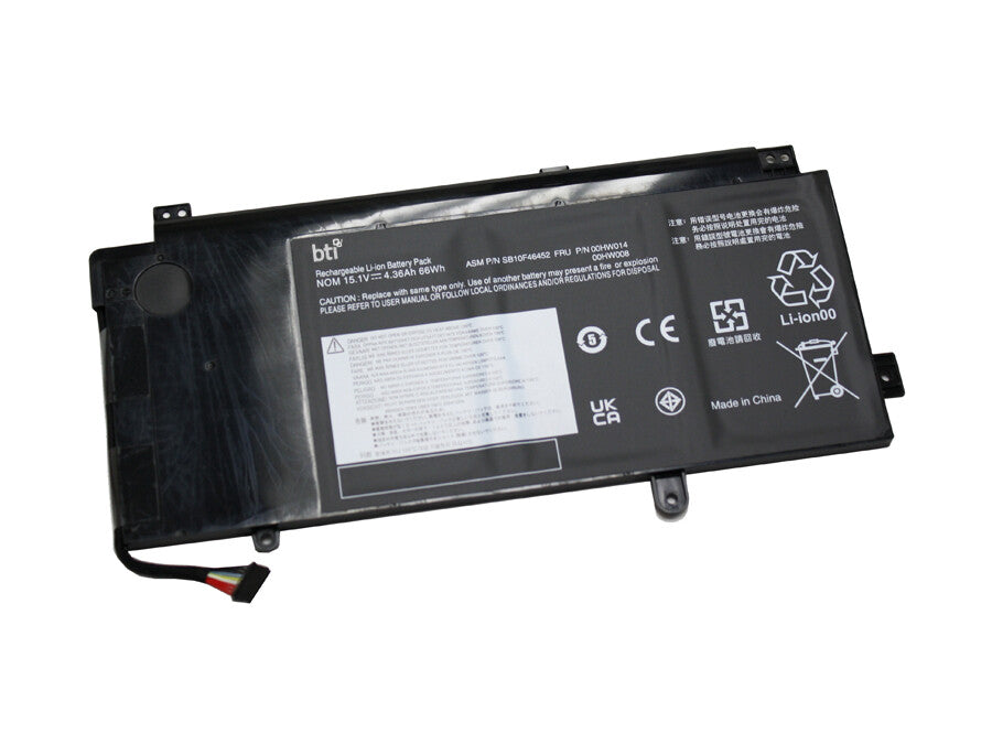 BTI SB10F46452 compatible 67Wh 4-cell battery for LENOVO YOGA 15