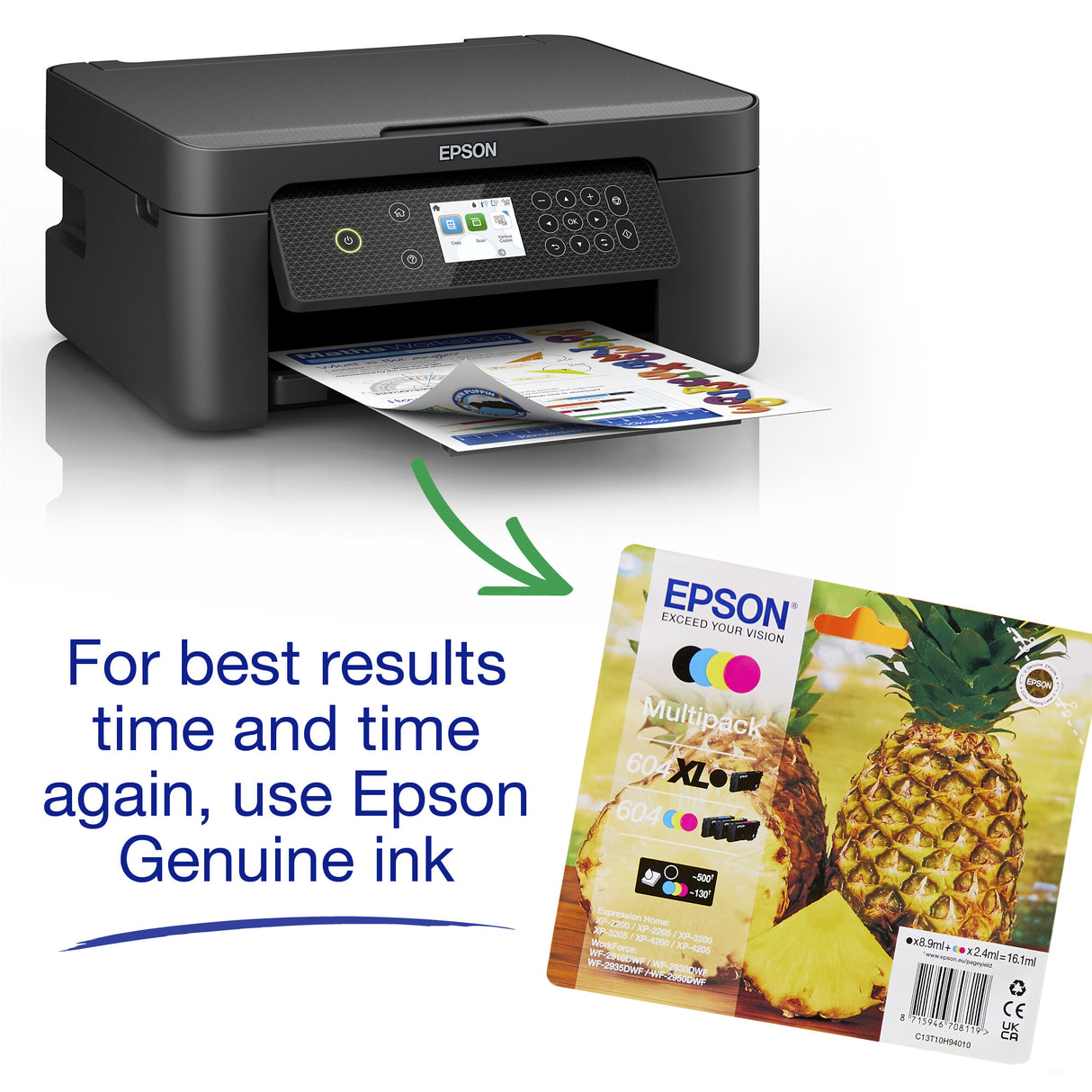 Epson Expression Home XP-4200 C11CK65401 Imprimante jet d'encre, couleur, sans fil, tout-en-un, A4, écran LCD 6,1 cm, recto verso
