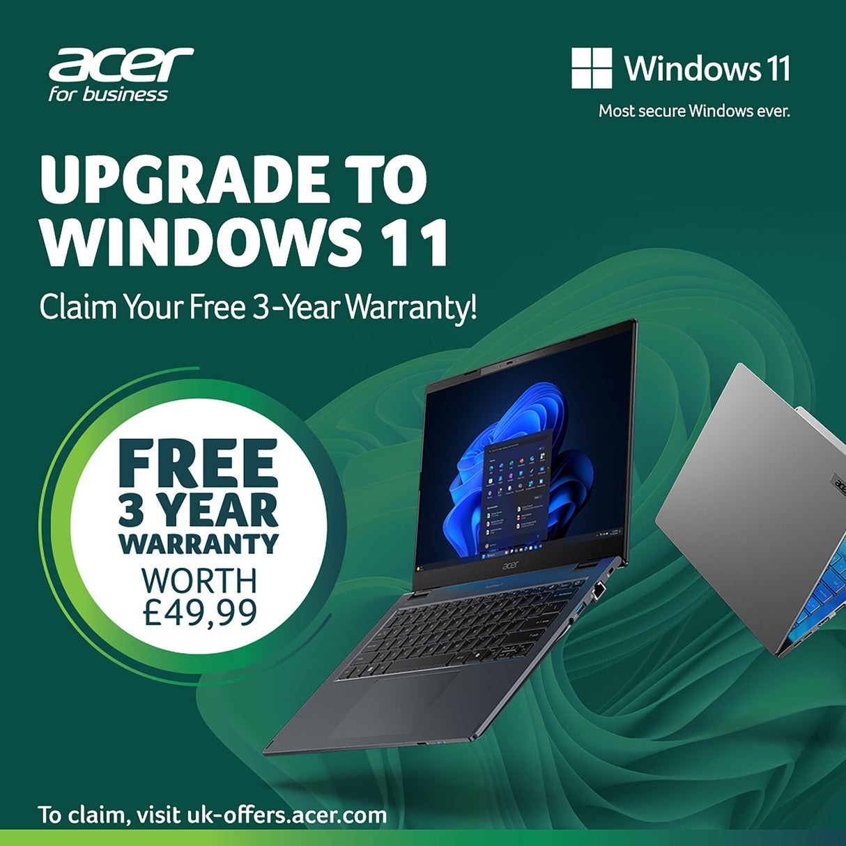Acer Veriton 2000 compact desktop tower (VX2722G) - Intel Core i5, 16GB RAM, 512GB SSD, Windows 11 Pro, black