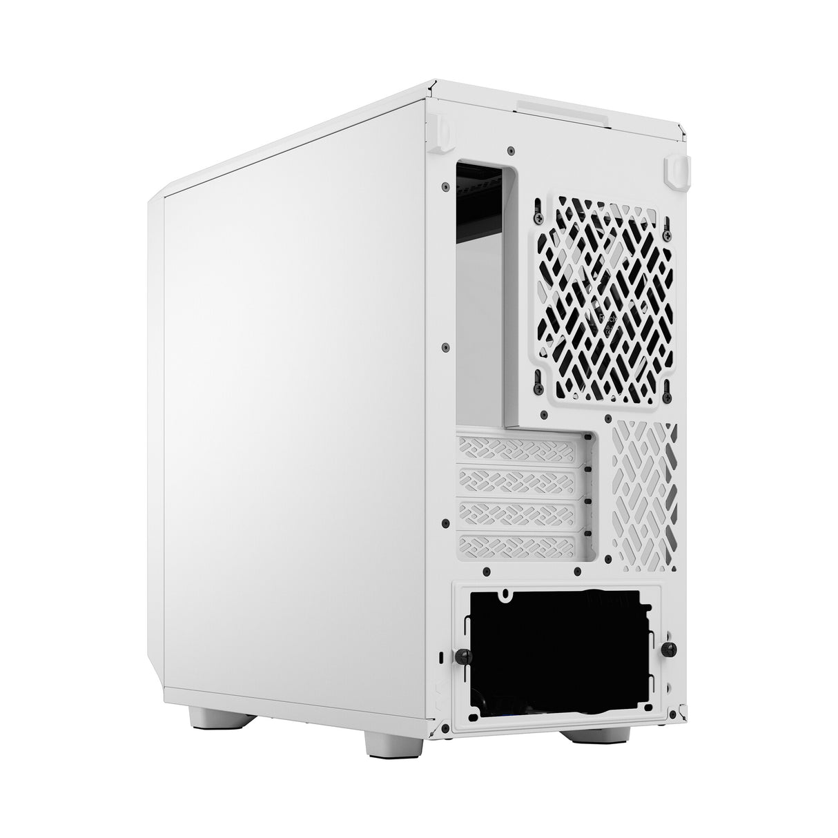 Fractal Design Meshify 2 Mini (White TG) Estuche para juegos con ventana de vidrio transparente, Micro ATX, malla angular, USB-C, GPU de 331 mm y soporte para radiador de 280 mm