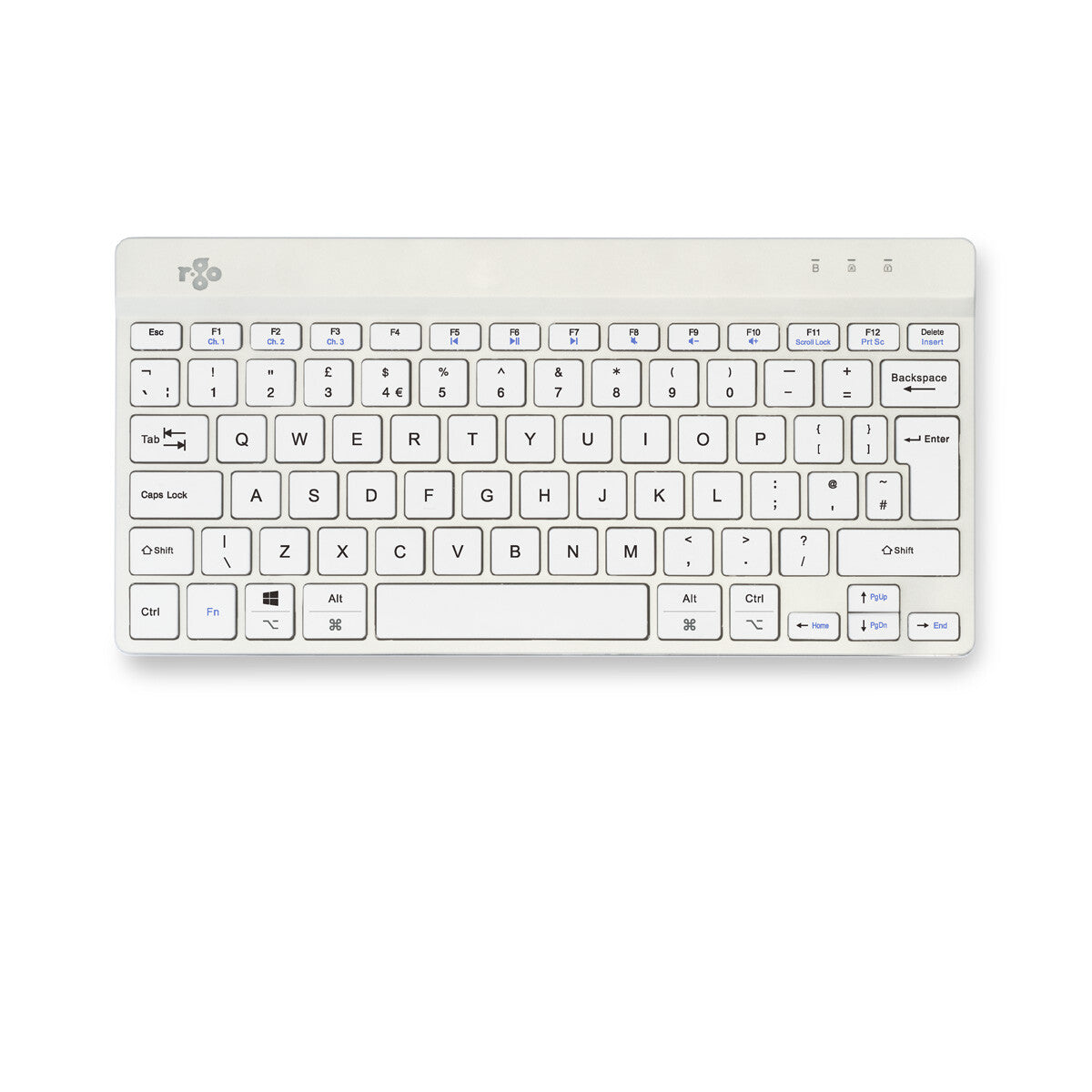 R-Go Tools Ergonomic keyboard R-Go Compact Break, compact keyboard with break software, QWERTY (UK), Bluetooth, white