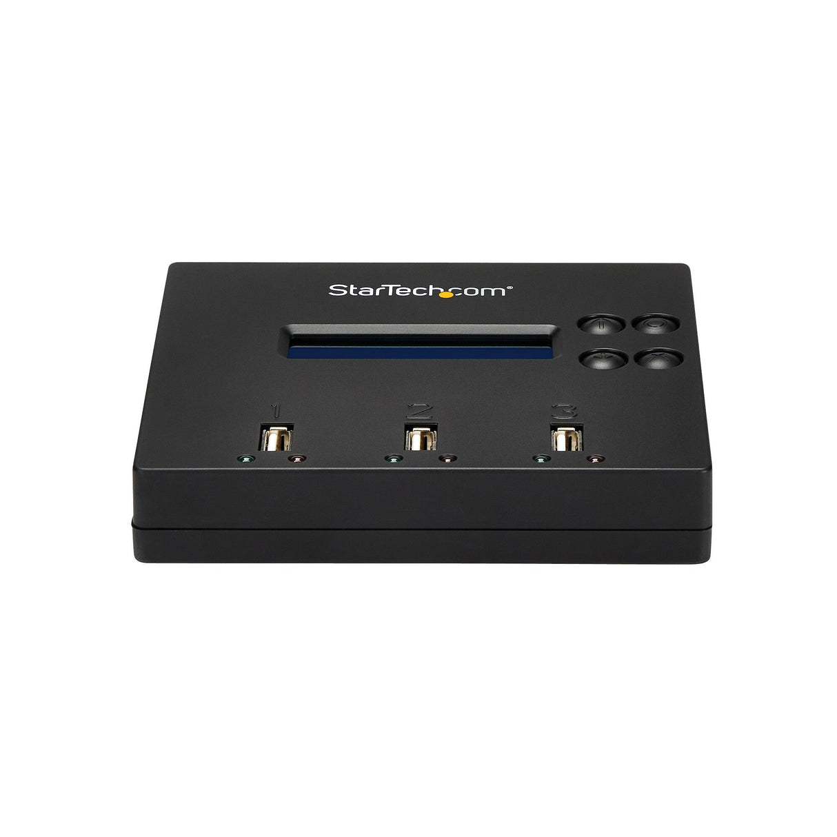 StarTech.com Standalone 1 to 2 USB Thumb Drive Duplicator and Eraser, Multiple USB Flash Drive Copier, System and File and Whole-Drive Copy at 1.5 GB/min, Single and 3-Pass Erase, LCD Display - TAA
