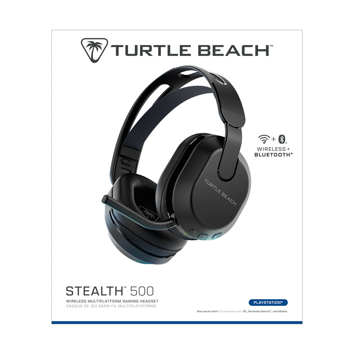 Turtle Beach Stealth 500 Black PlayStation Wireless Gaming Headset with up to 40hr Battery and Bluetooth for PS5, PS4, PC and Mobile