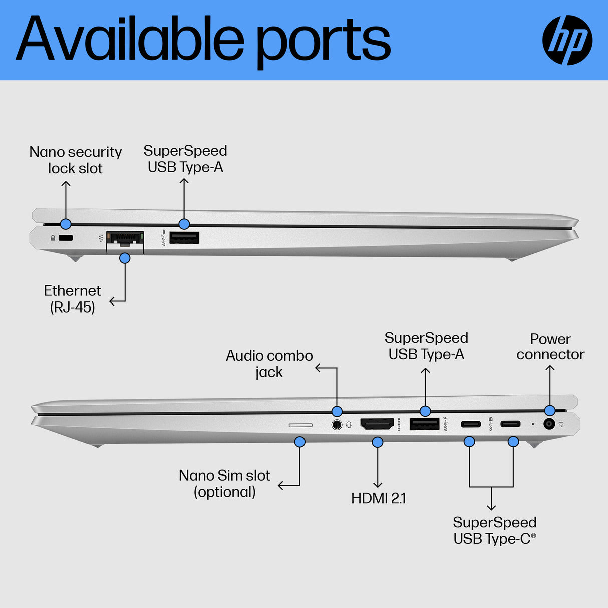 HP ProBook 450 G10 Intel® Core™ i5 i5-1334U Laptop 39.6 cm (15.6") Full HD 8 GB DDR4-SDRAM 256 GB SSD Wi-Fi 6E (802.11ax) Windows 11 Pro Silver