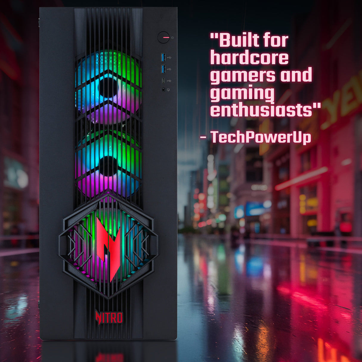Acer NITRO 70 N70X3D-100 - AMD Ryzen 7 9800X3D CPU, RTX 5080 GPU, 32GB, 2TB SSD, Gaming Desktop
