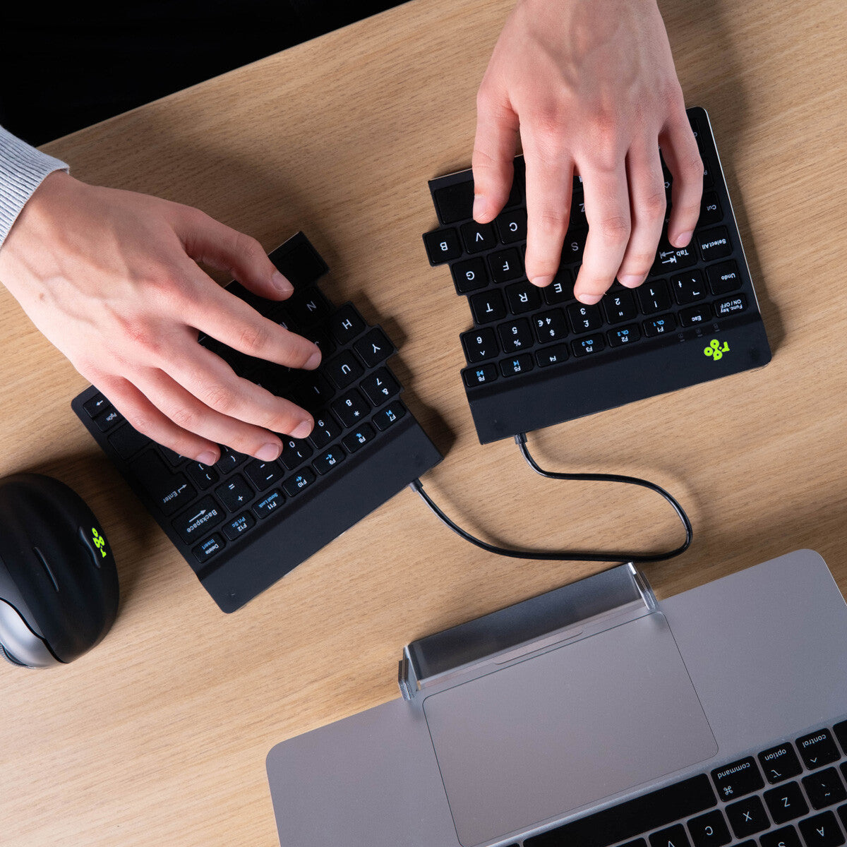R-Go Tools Ergonomic keyboard R-Go Split Break with break software, ergonomic split keyboard, QWERTY (UK), Bluetooth, black