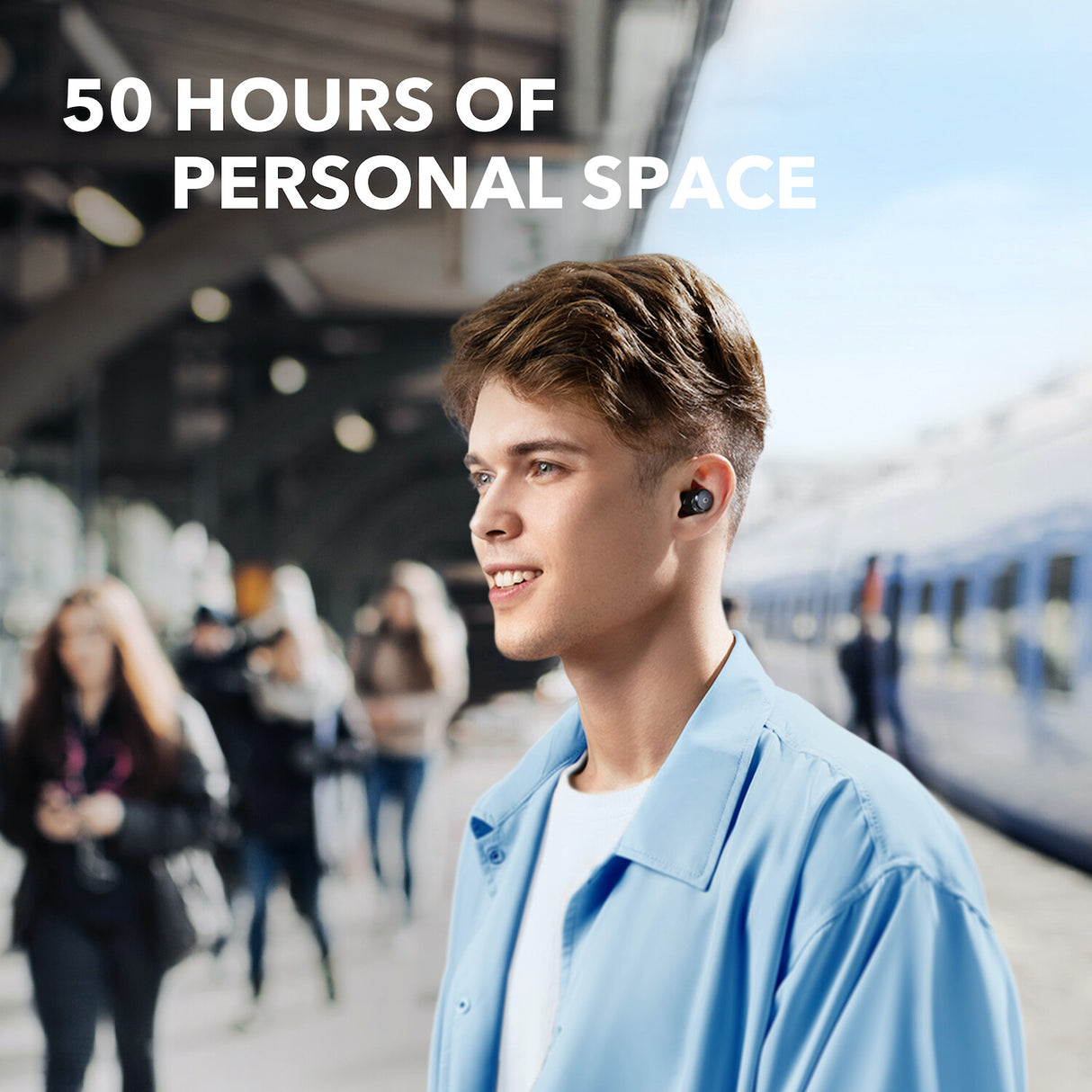 Anker Space A40 Adaptive Active Noise Canceling Wireless Earbuds, 50H Total Playtime, 10H Single Charge Playtime, LDAC Hi-Res Sound, Comfortable Fit, 6 Mics, Wireless Charge, Fast Charge