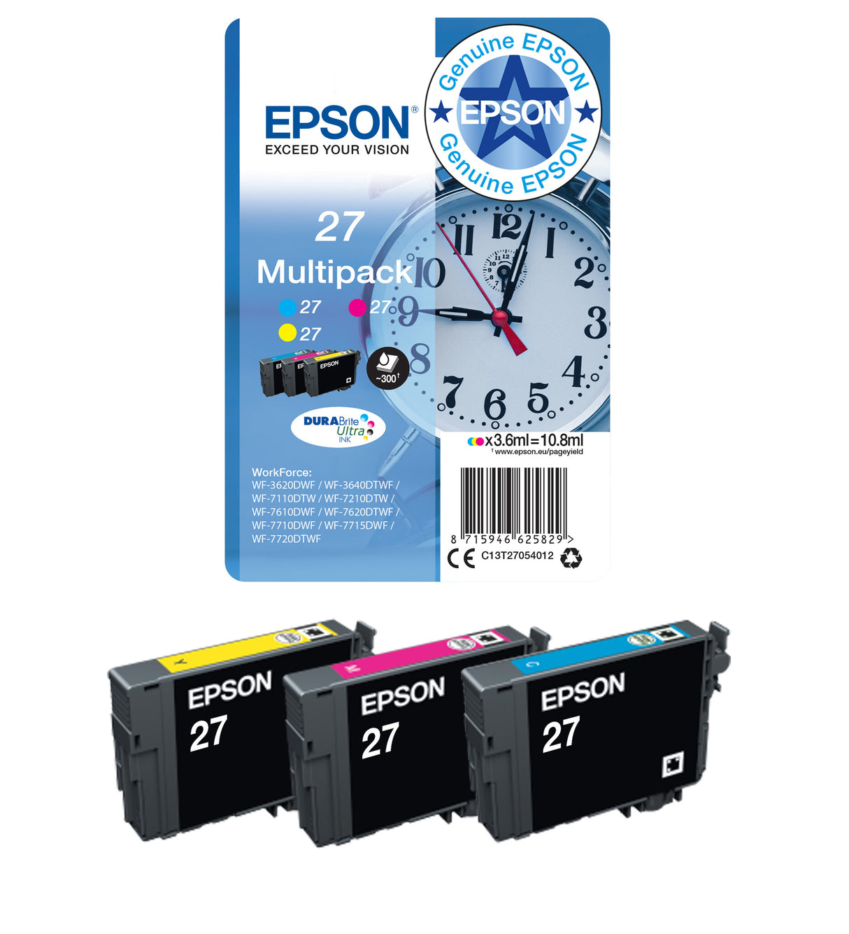 Epson Alarm clock Singlepack Magenta 27XL DURABrite Ultra Ink