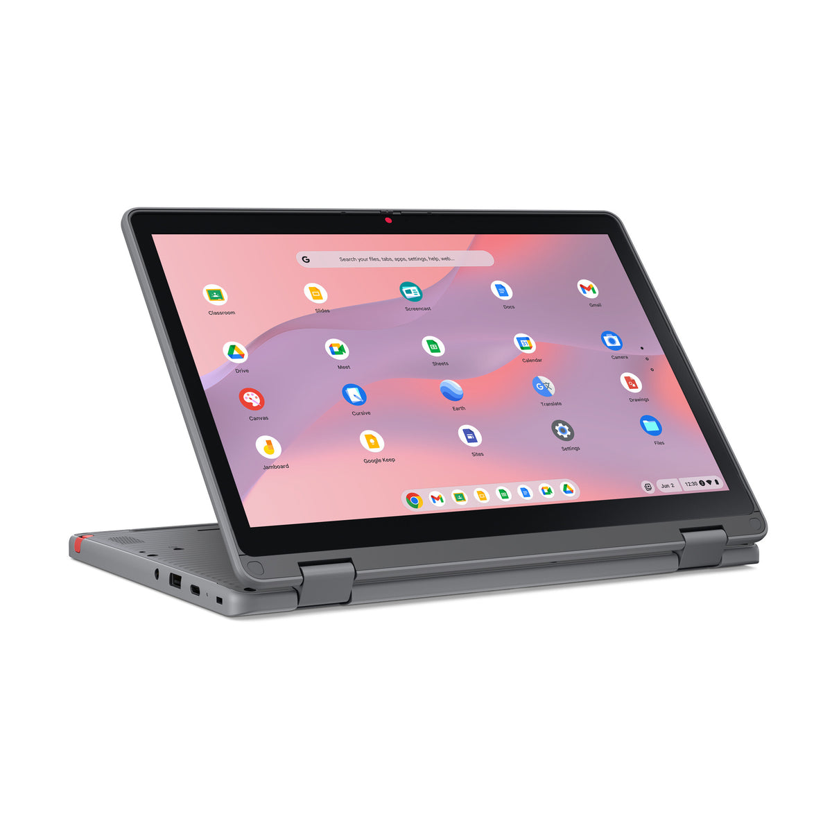 Lenovo Chrome 500e 2in1 G5 M89 MediaTek Kompanio 540 Chromebook 31 cm (12.2") Touchscreen WUXGA 8 GB LPDDR5x-SDRAM 64 GB UFS Wi-Fi 6E (802.11ax) ChromeOS Grey UK English