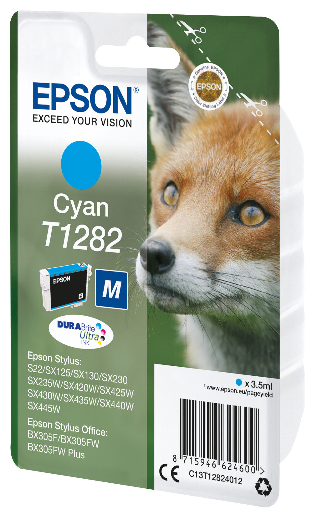 Epson Fox T1282 DURABrite Ultra Single Cyan Ink