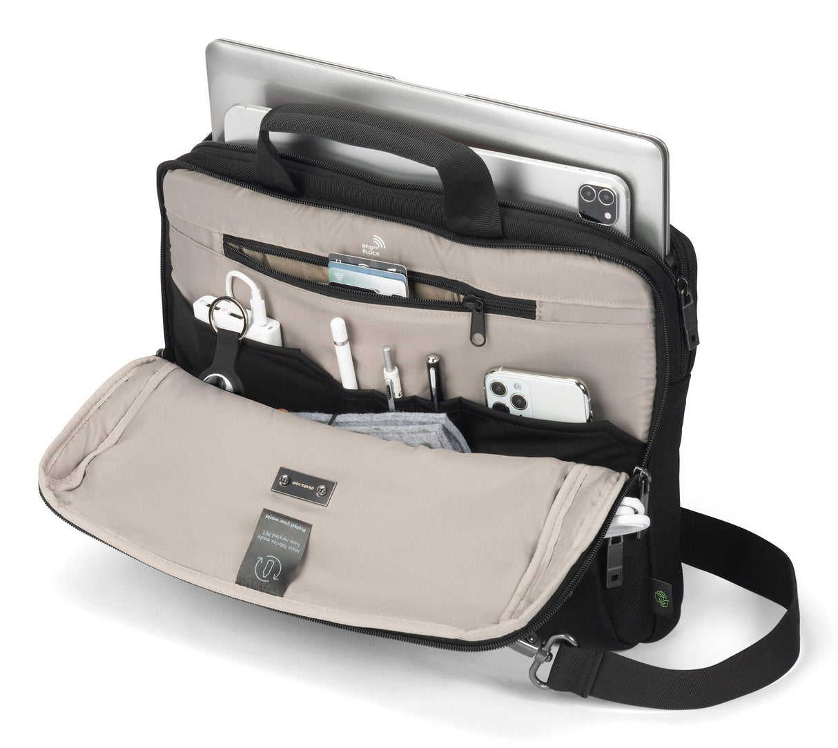 DICOTA D32172-RPET laptop case 35.6 cm (14") Briefcase Black