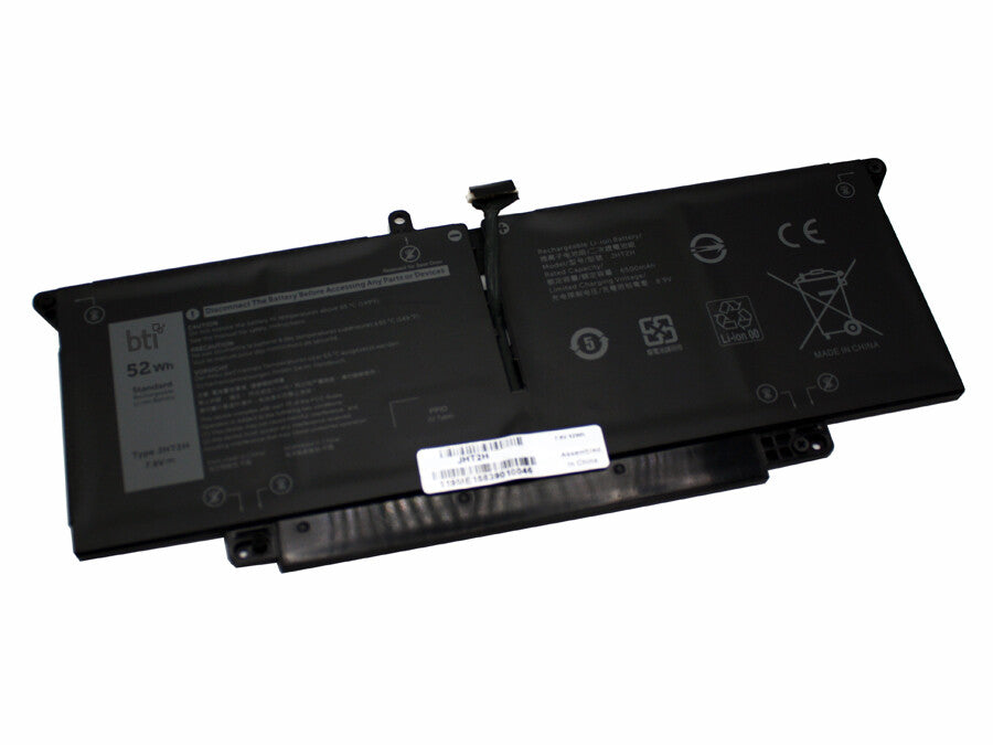 BTI Replacement 4 cell battery for Dell Latitude 7310 7410 replacing OEM part numbers HRGYV JHT2H X825P // 52Whr