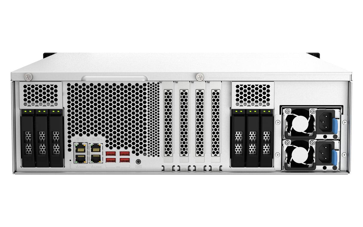QNAP TS-H2287XU-RP NAS Rack (3U) Intel Xeon E E-2378 64 GB DDR4 0 TB QuTS hero Black, White