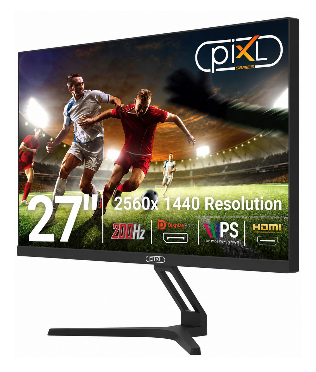 piXL X-Series GS27QIDPHA 27 Inch QHD IPS Gaming Monitor with 200Hz Refresh Rate, 2560 x 1440 Resolution, 1ms Response Time, 2x HDMI 2.0 & 2x DisplayPort 1.4
