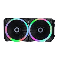 GameMax Iceburg 240mm ARGB Liquid AIO CPU Cooler with Double 120mm Fans, PWM Control, and RGB Lighting - Compatible with Intel and AMD