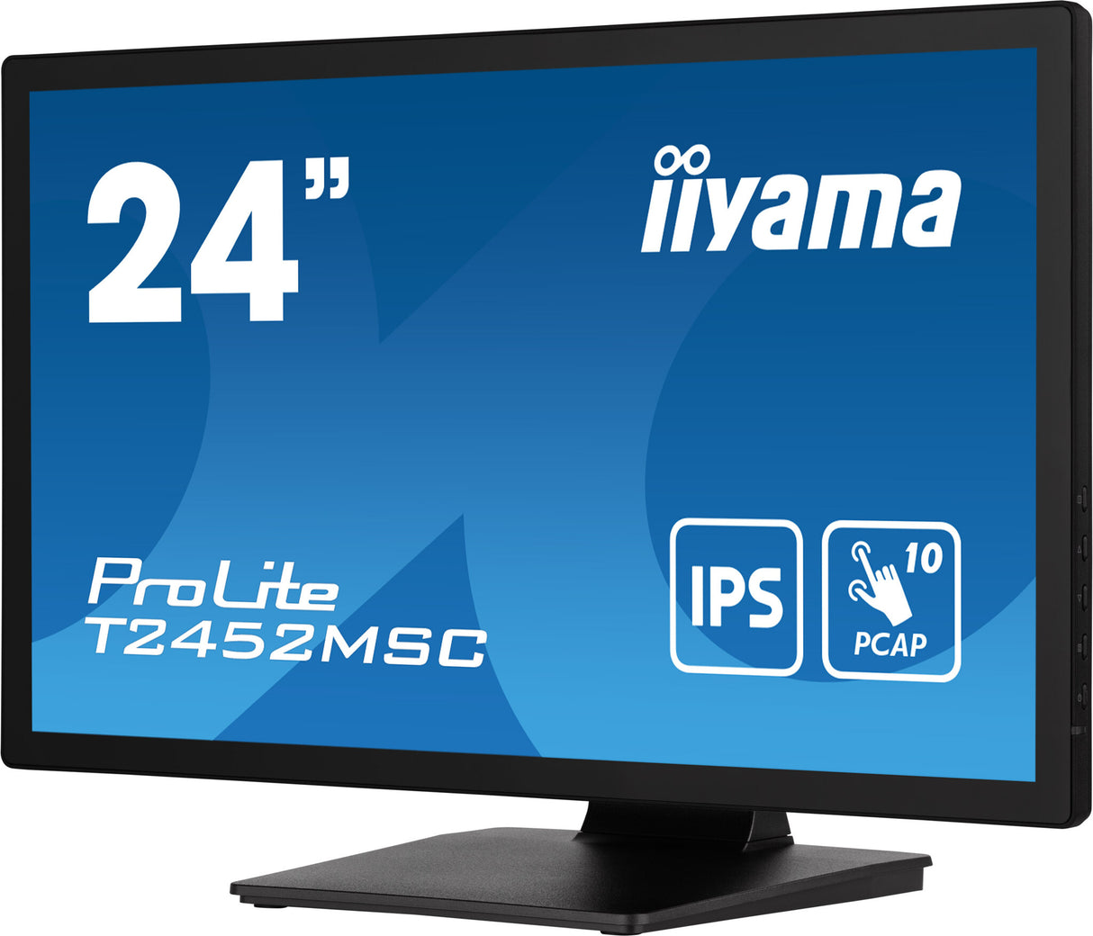 iiyama ProLite 23.8” PCAP 10pt touchscreen monitor featuring IPS panel technology, Edge-to-Edge glass design and anti fingerprint coating
