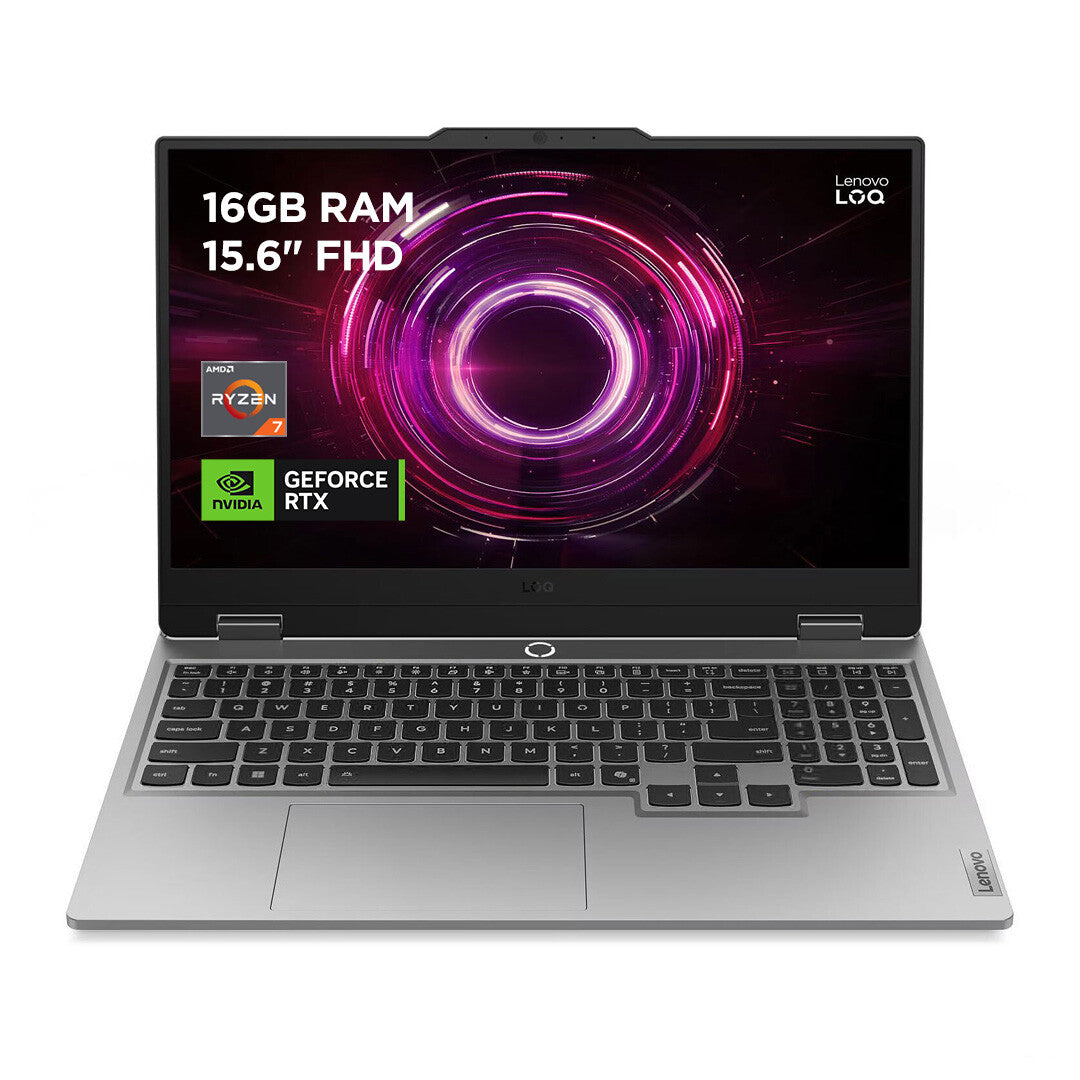 Lenovo LOQ 15ARP10E AMD Ryzen™ 7 7735HS Laptop 39.6 cm (15.6") Full HD 16 GB DDR5-SDRAM 1 TB SSD NVIDIA GeForce RTX 3050 Wi-Fi 6 (802.11ax) Windows 11 Home English Grey