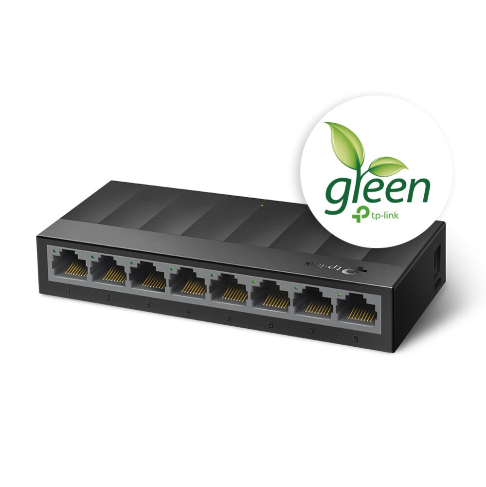 TP-LINK (LS1008G) Switch LiteWave de escritorio no administrado Gigabit de 8 puertos, caja de plástico