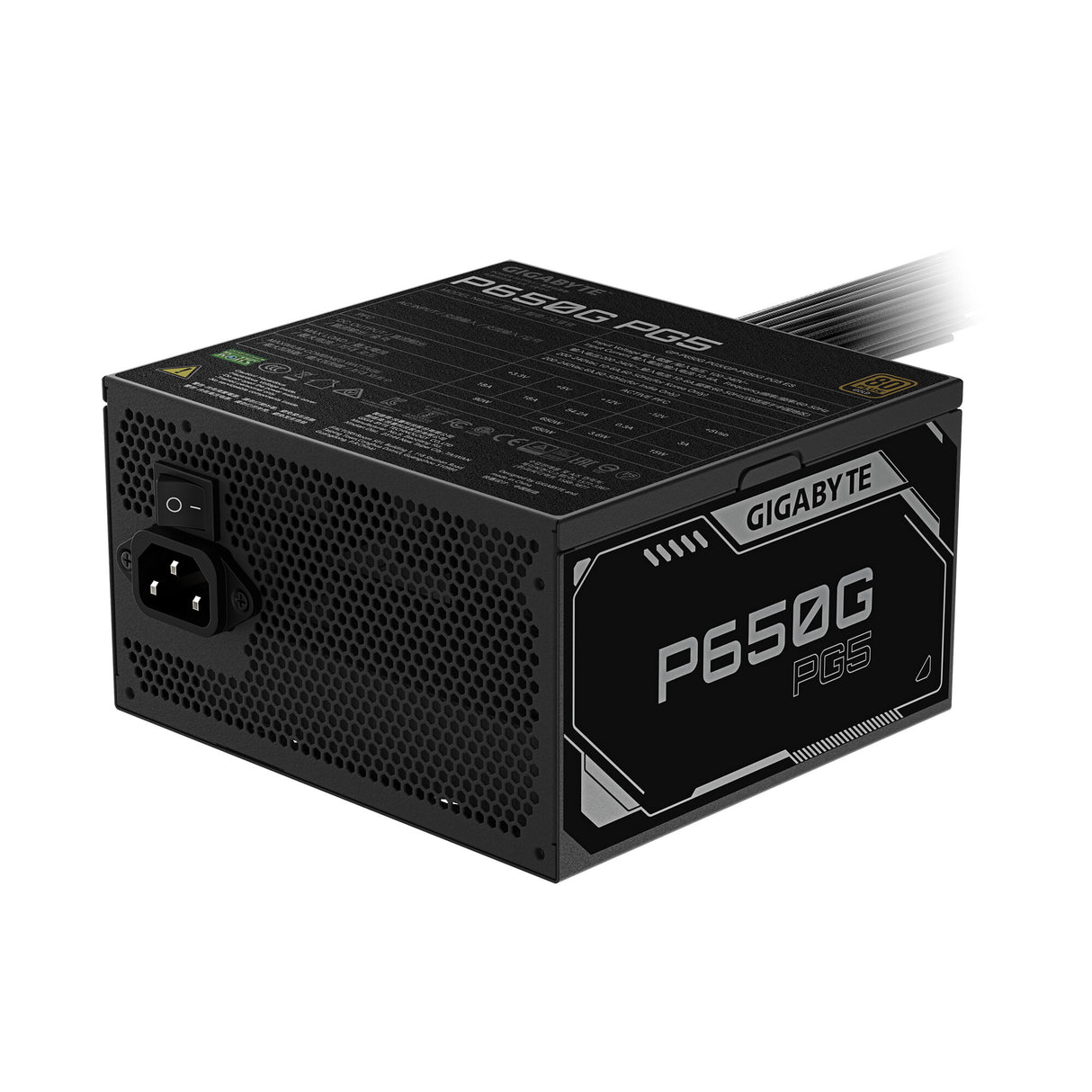 GIGABYTE P650G PCIE 5.1 Power Supply - PCIe 5.1, 80 PLUS Silver, 120mm Fan, ATX 3.1 compatible, UK Plug