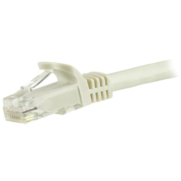 StarTech.com 7.5m CAT6 Ethernet Cable - White CAT 6 Gigabit Ethernet Wire -650MHz 100W PoE RJ45 UTP Network/Patch Cord Snagless w/Strain Relief Fluke Tested/Wiring is UL Certified/TIA
