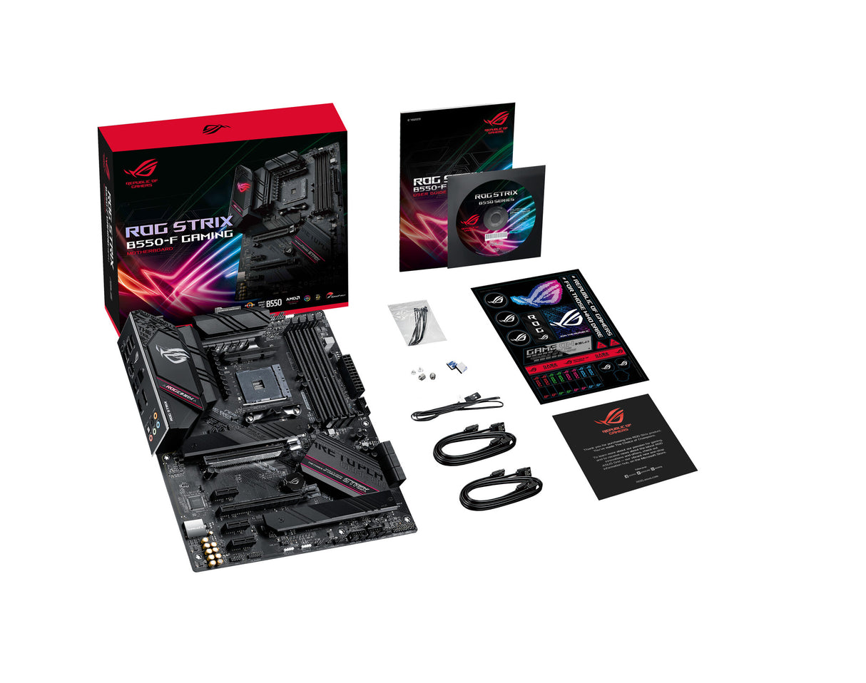 Asus ROG STRIX B550-F GAMING, AMD B550, AM4, ATX, 4 DDR4, HDMI, DP, XFire, 2,5 Go LAN, éclairage RVB, M.2