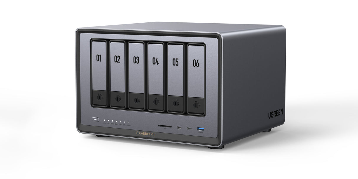 Ugreen NETWORK ATTACHED DXP6800PR DISKLESUK NAS Desktop Intel® Core™ i5 i5-1235U 8 GB DDR5 UGOS Pro